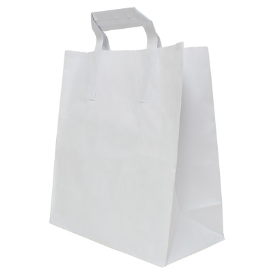 50 x White Takeaway Kraft Paper SOS Bags 10